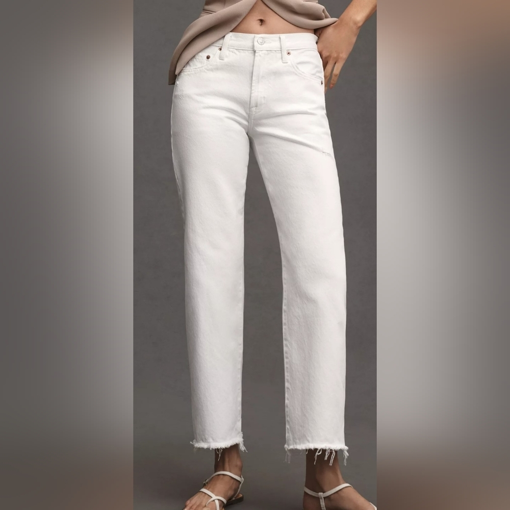 Pistola LEXIE luxe white vintage raw Hem 27 jean NWT